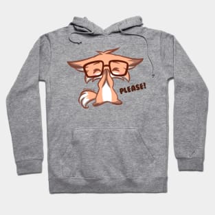 Cute Kawaii Nerd Fox please Hoodie